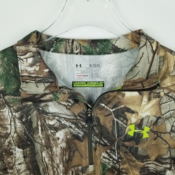 Under Armour Scent Control 1/4 Zip HeatGear Realtree Camo Pullover XL - Picture 4 of 6